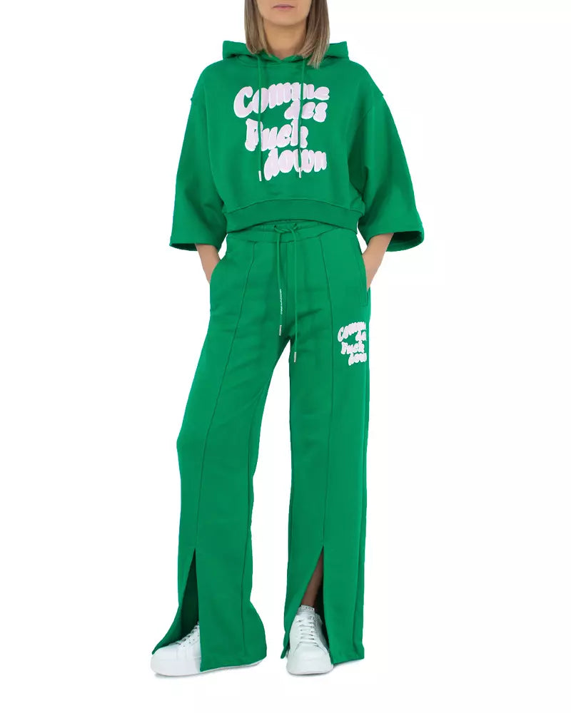 Comme Des Fuckdown Elegant Green Cotton Sweatpants