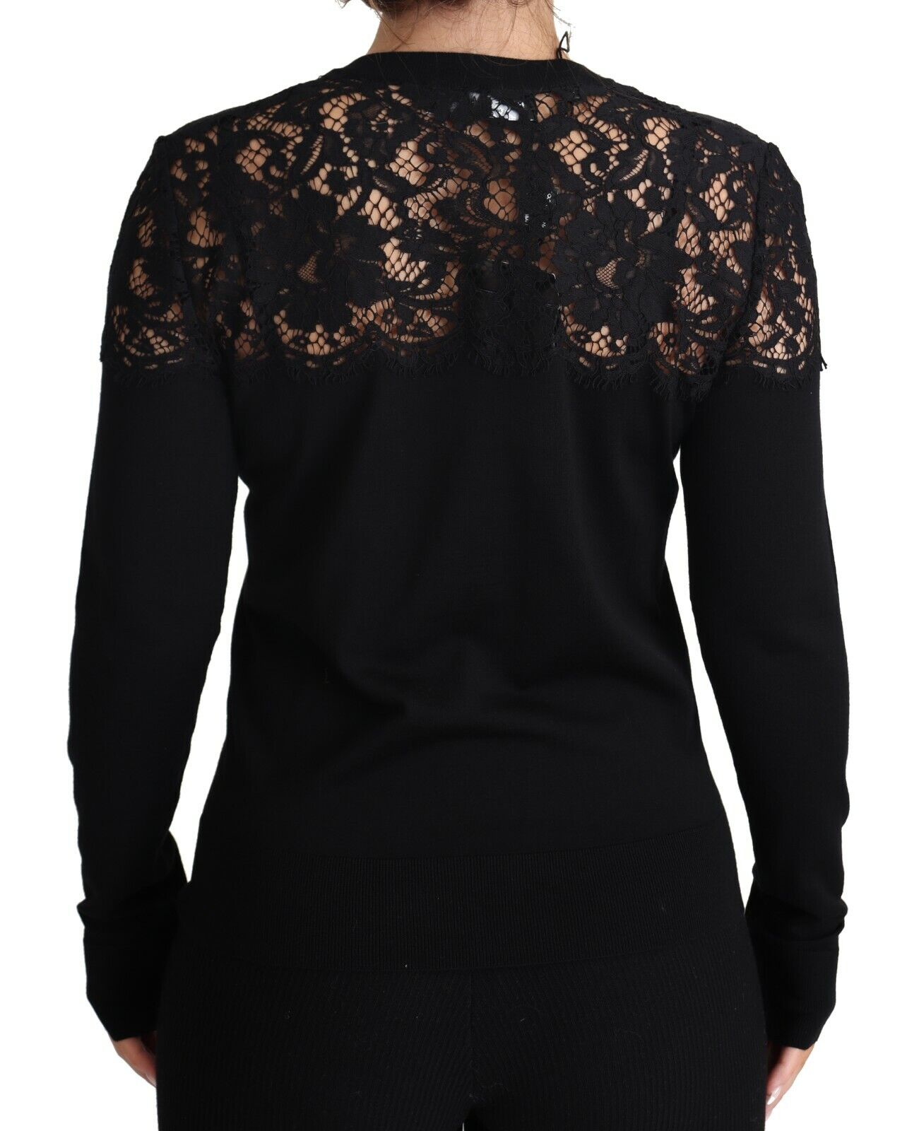 Dolce & Gabbana Elegant Floral Lace Wool-Blend Cardigan