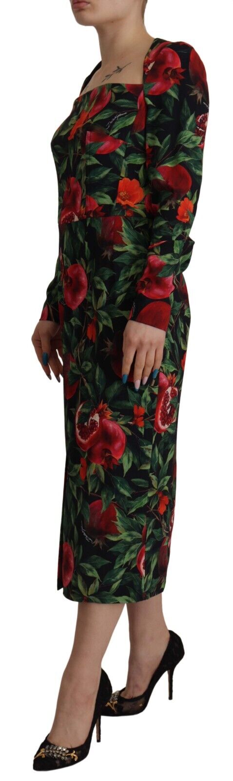 Dolce & Gabbana Floral Sheath Midi Elegance Dress