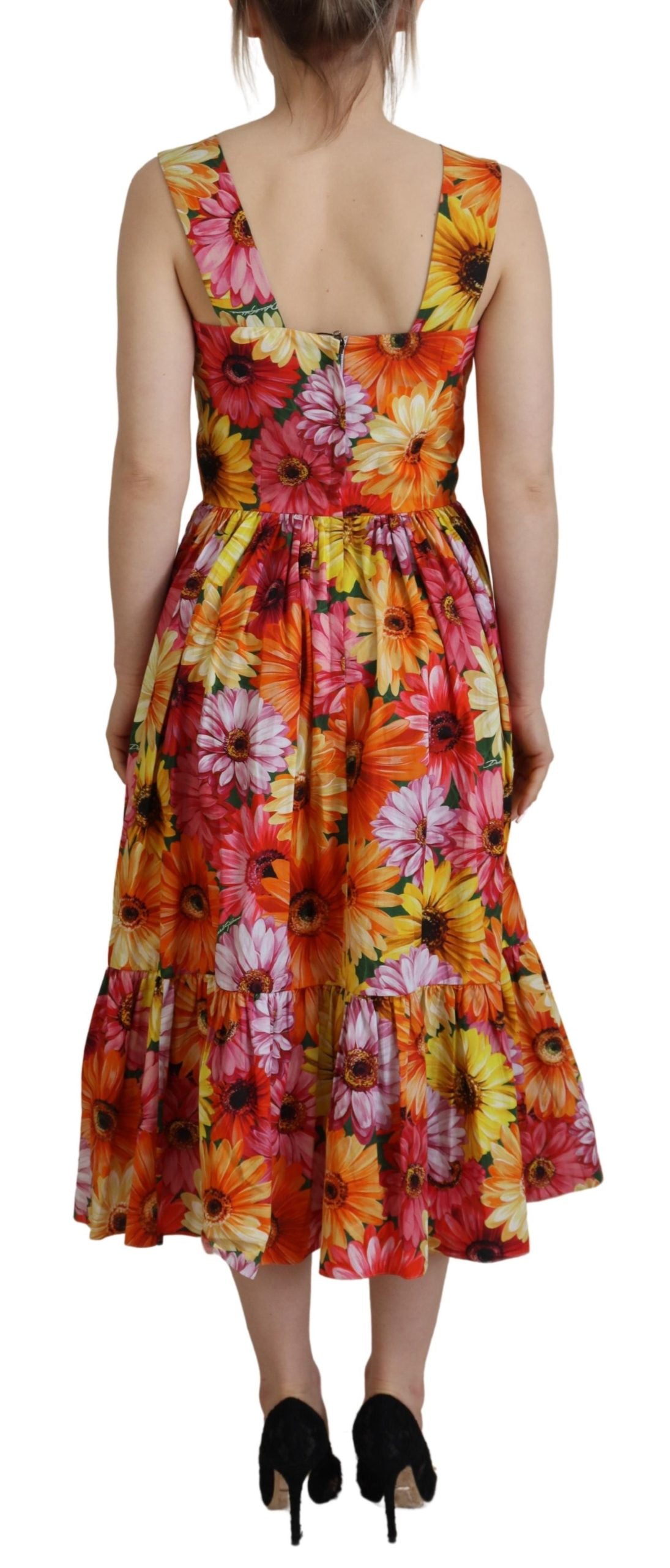 Dolce & Gabbana Elegant Floral Midi Cotton Dress