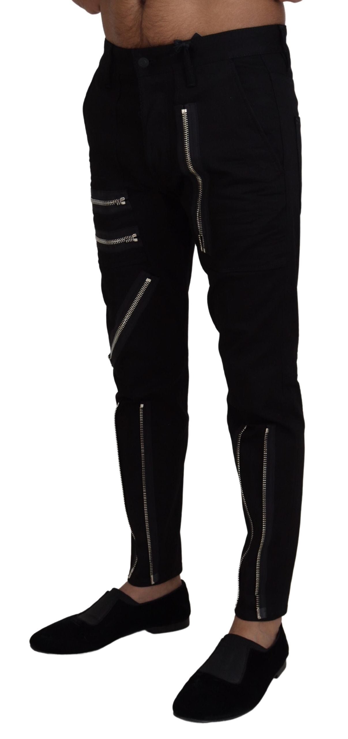 Dsquared² Sleek Black Cotton Blend Pants