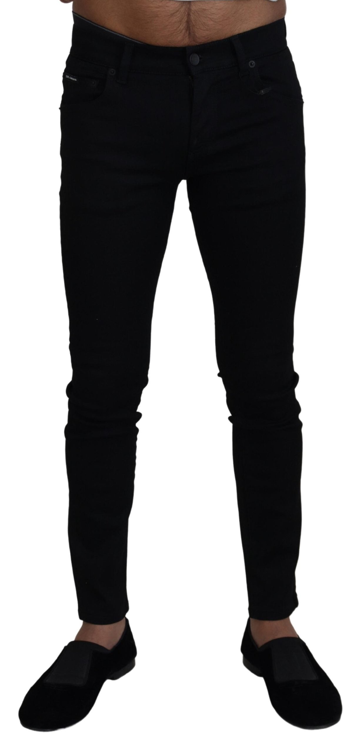 Dolce & Gabbana Elegant Black Cotton Blend Jeans