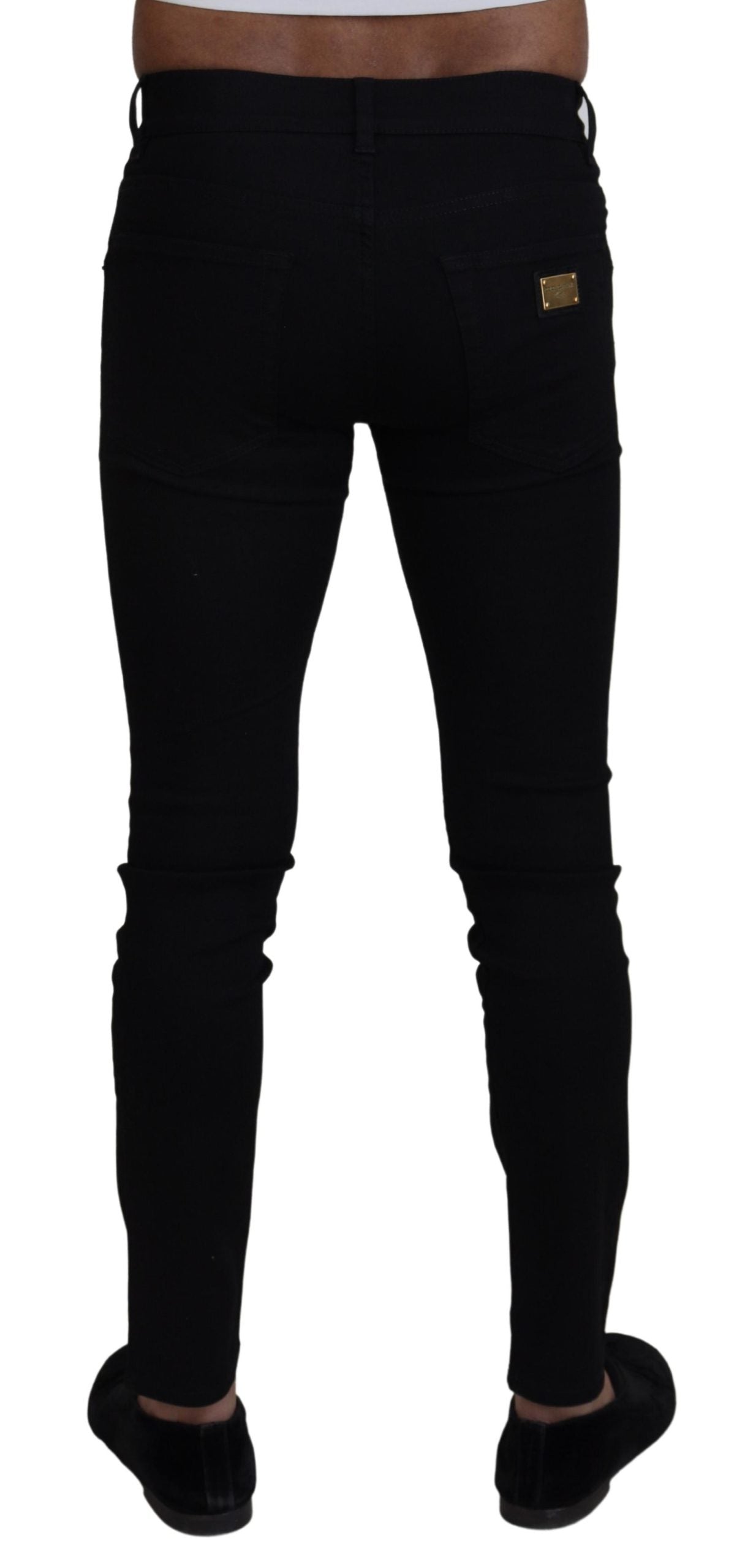 Dolce & Gabbana Elegant Black Cotton Blend Jeans