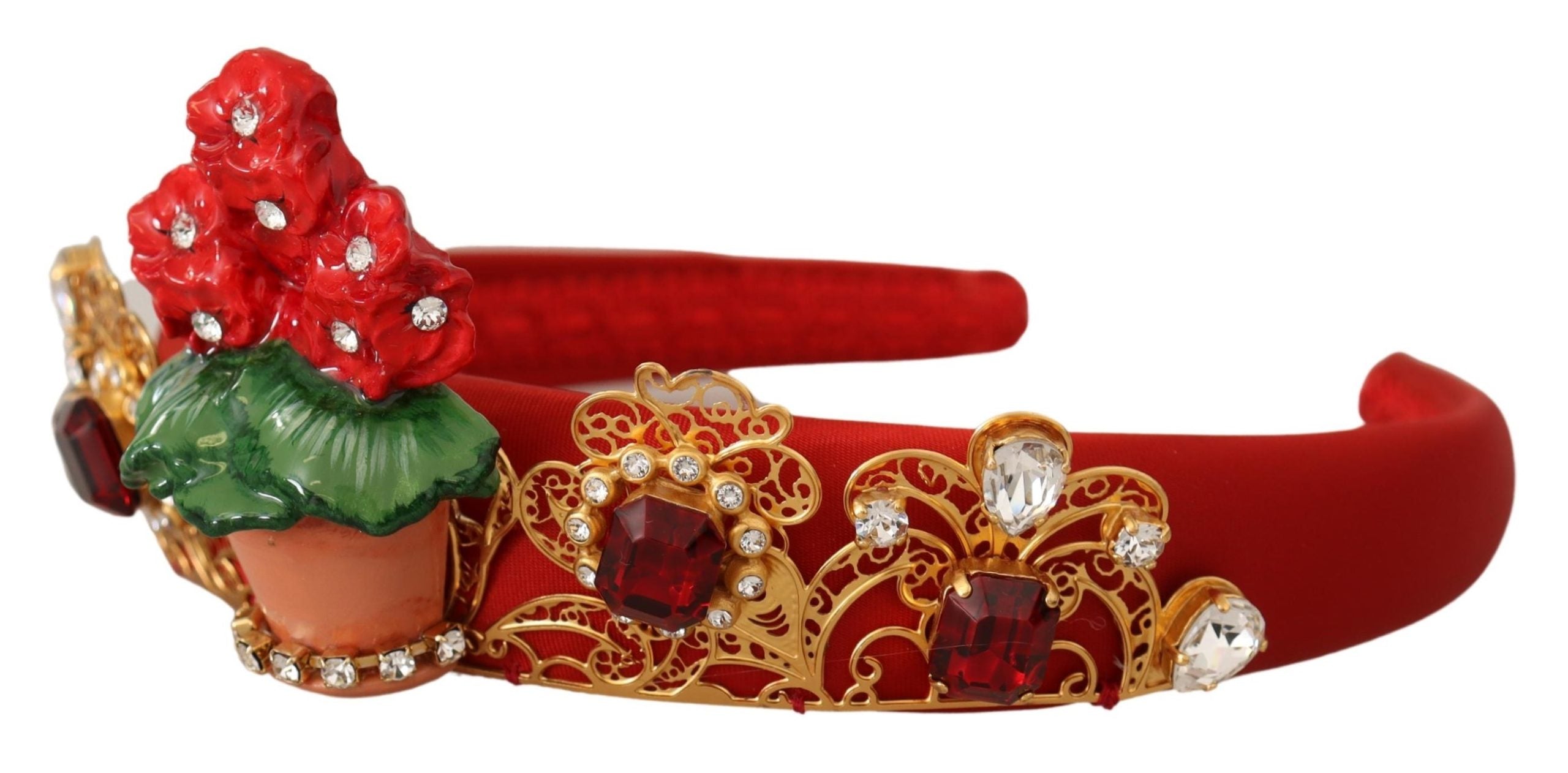 Dolce & Gabbana Elegant Crystal Embellished Red Diadem