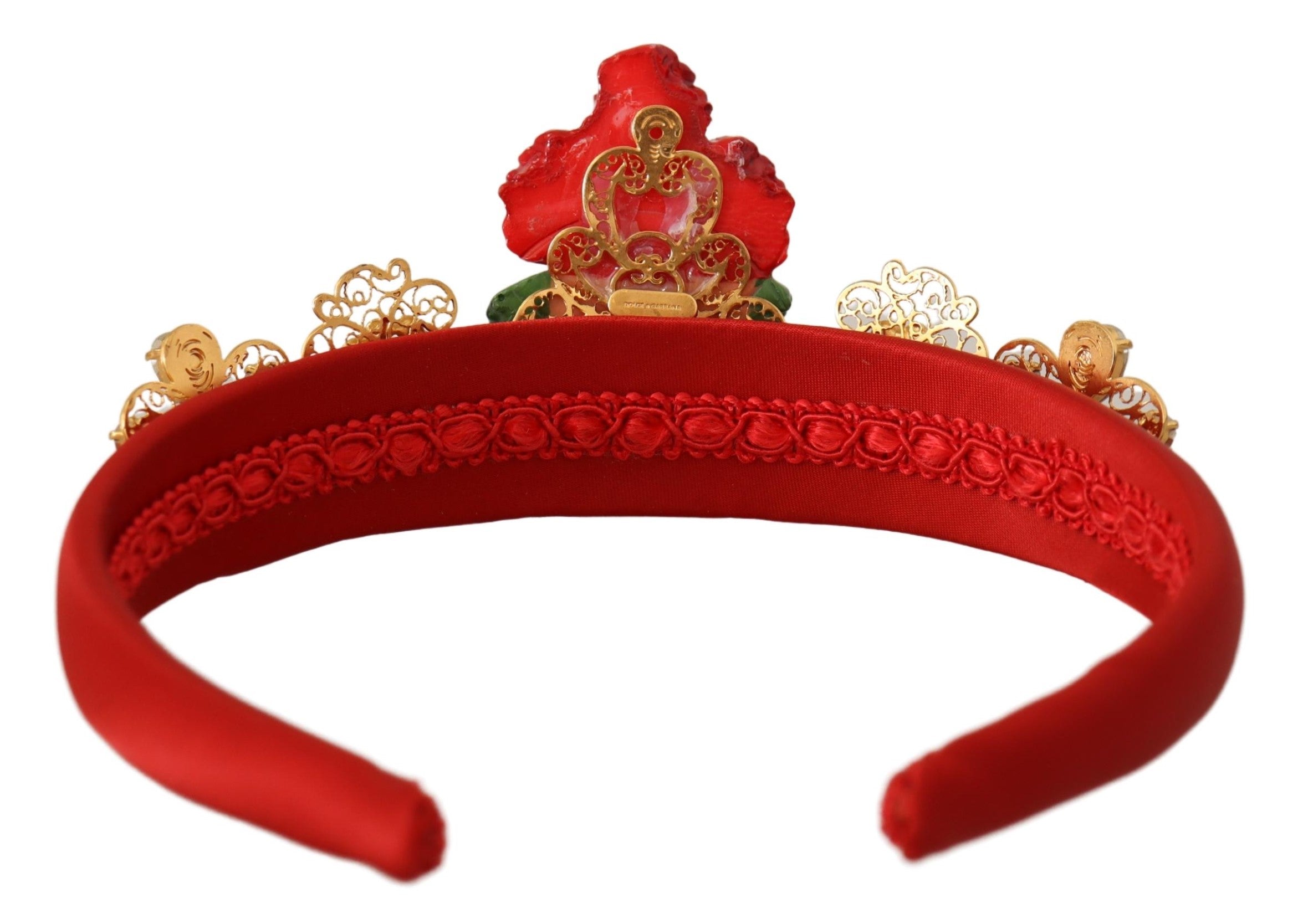 Dolce & Gabbana Elegant Crystal Embellished Red Diadem