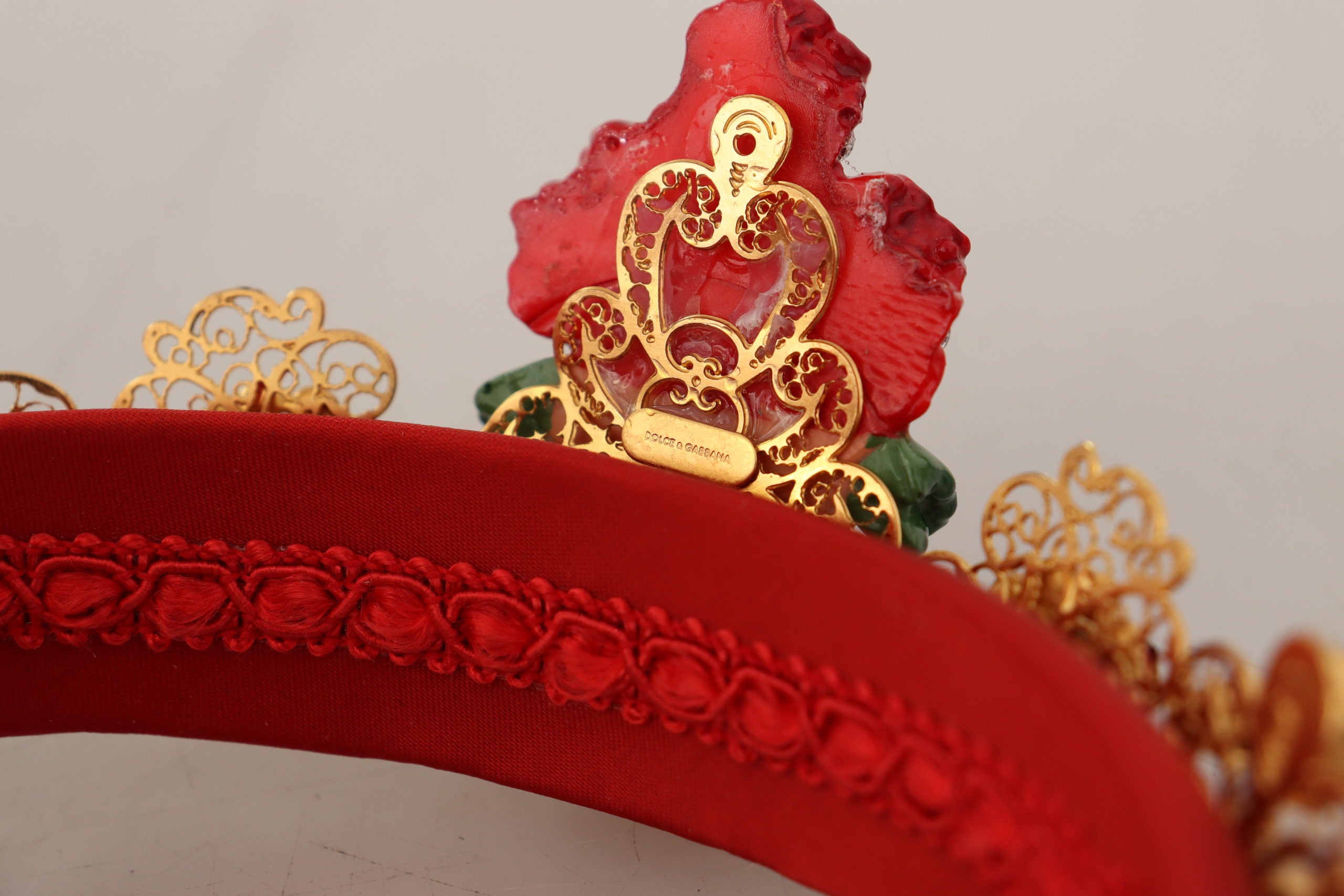 Dolce & Gabbana Elegant Crystal Embellished Red Diadem