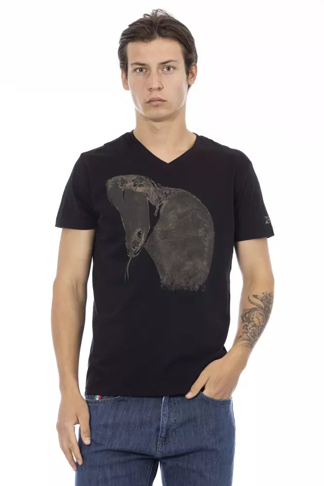 Trussardi Action Black Cotton Men's T-Shirt