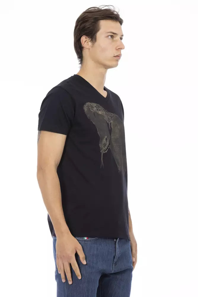 Trussardi Action Black Cotton Men T-Shirt