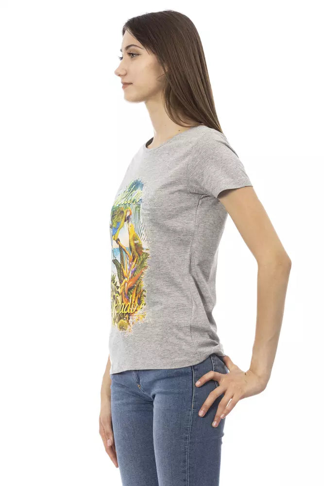 Trussardi Action Gray Cotton Women T-Shirt