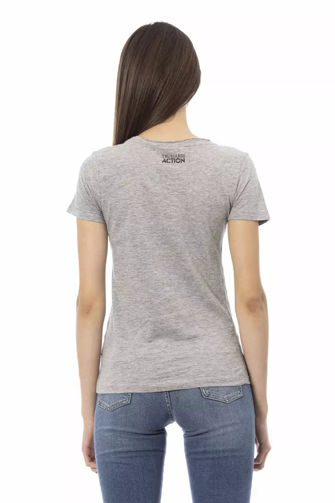 Trussardi Action Gray Cotton Women T-Shirt