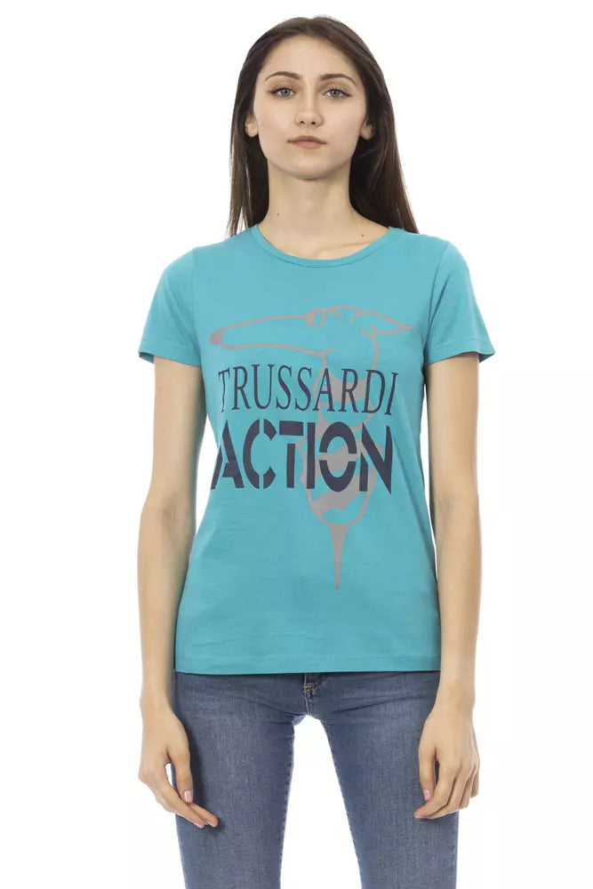 Trussardi Action Light Blue Cotton Women's Top