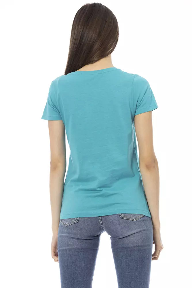 Trussardi Action Light Blue Cotton Women's Top