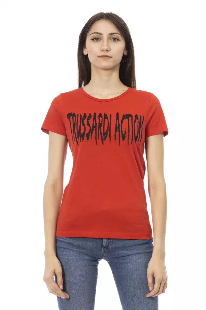 Trussardi Action Red Cotton Women T-Shirt