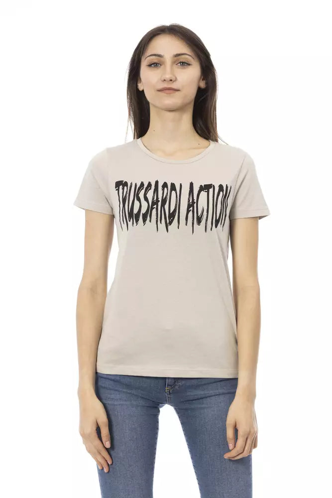 Trussardi Action Beige Cotton Women T-Shirt