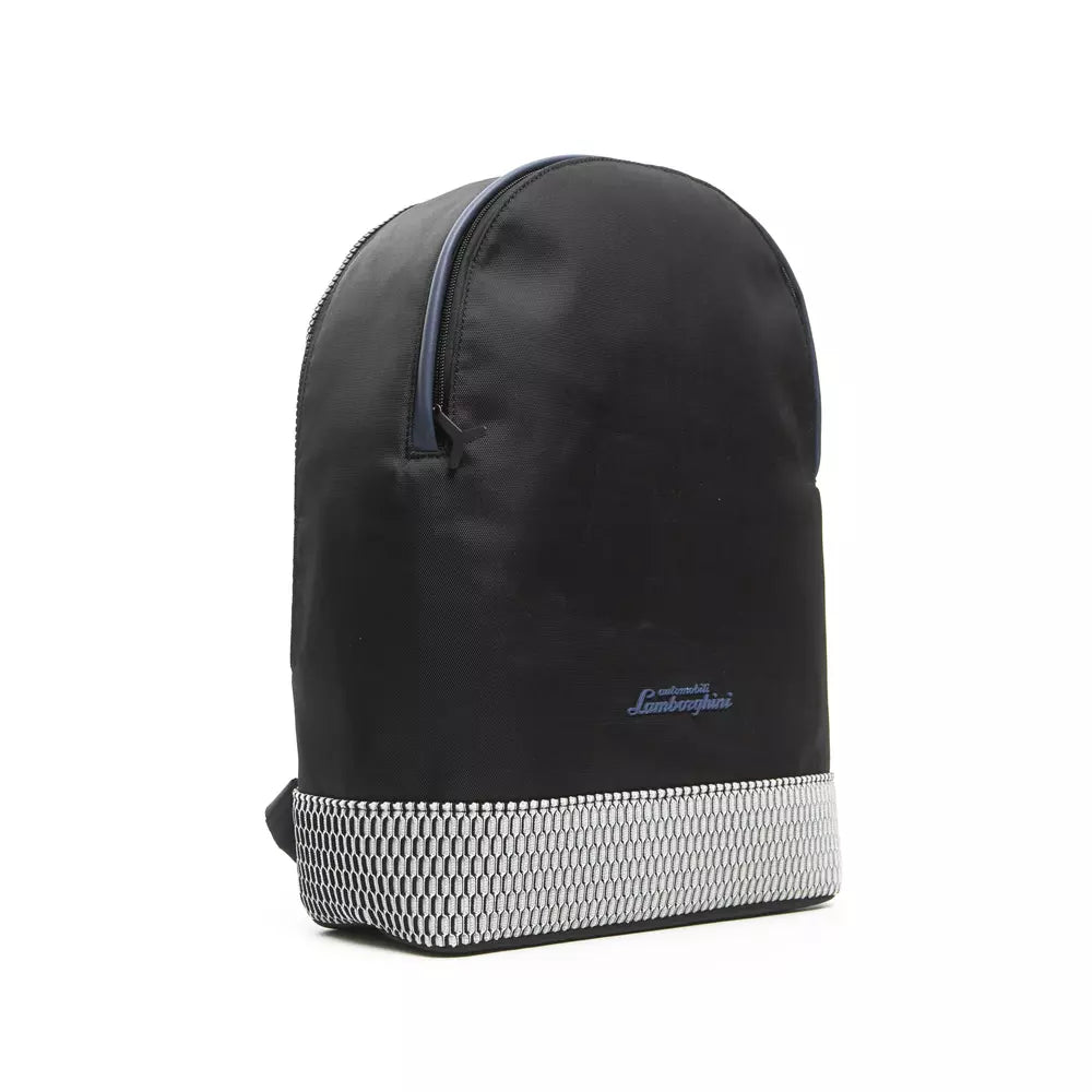 Automobili Lamborghini Black Polyester Men Backpack