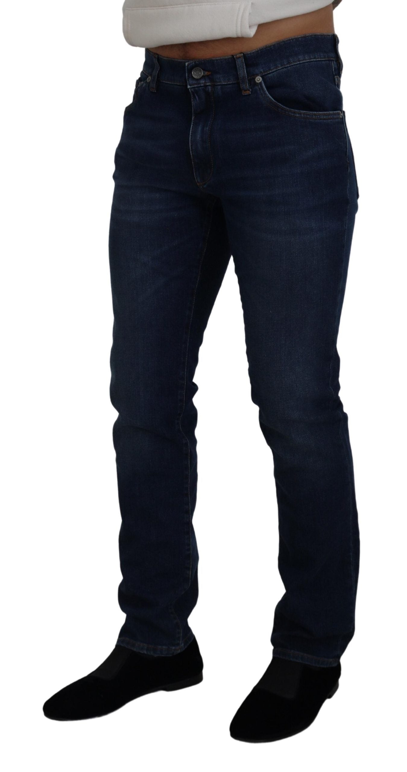 Dolce & Gabbana Elegant Blue Denim Pants - Slim Italian Luxury