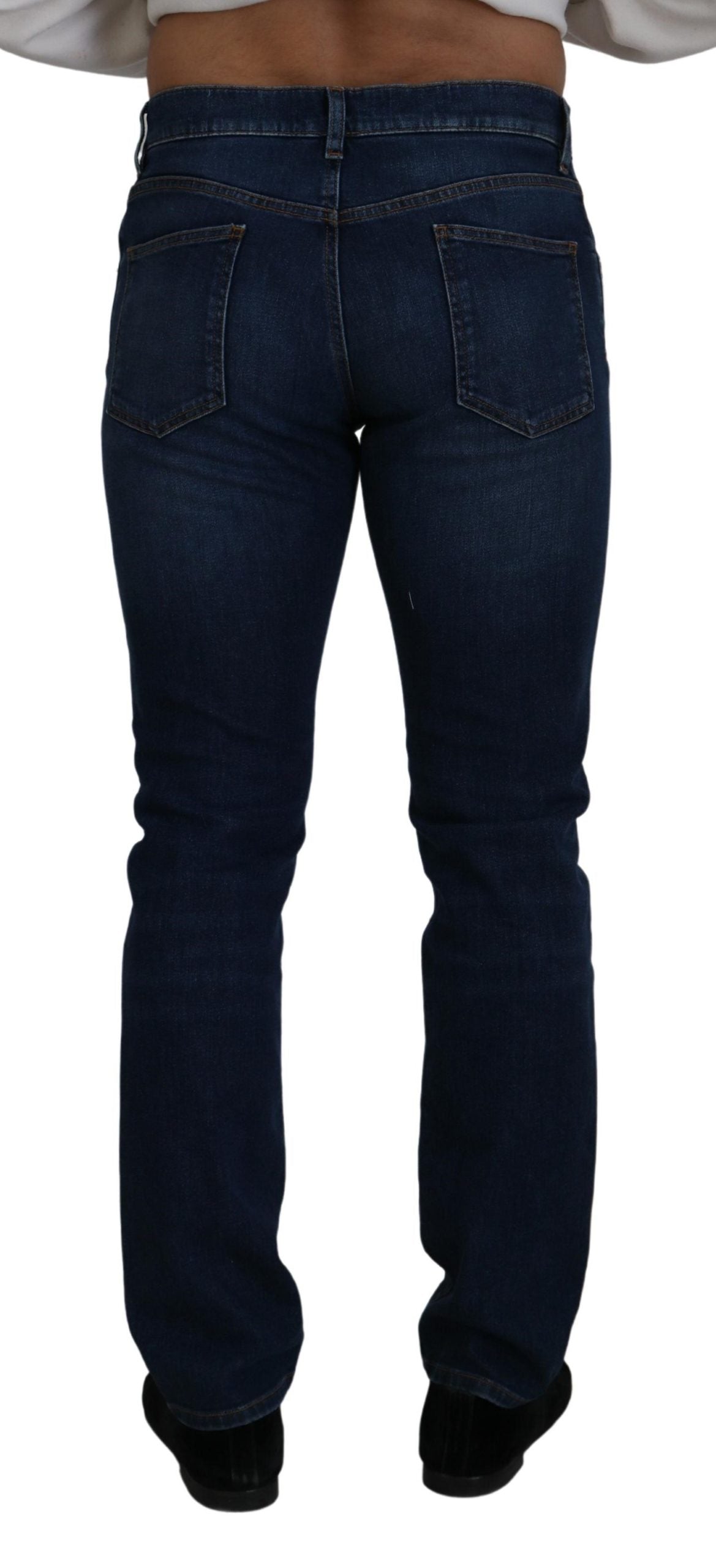 Dolce & Gabbana Elegant Blue Denim Pants - Slim Italian Luxury