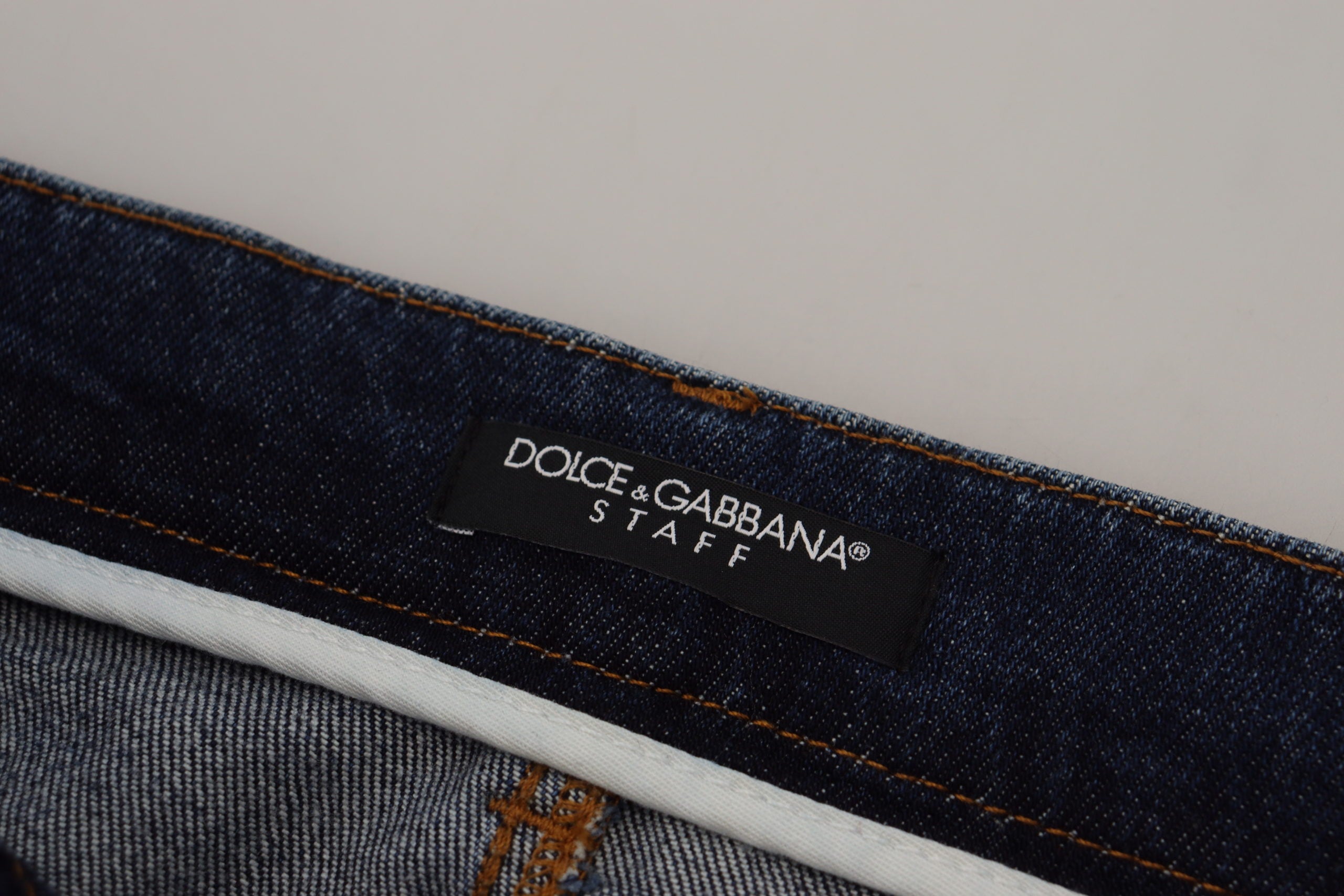 Dolce & Gabbana Elegant Blue Denim Pants - Slim Italian Luxury