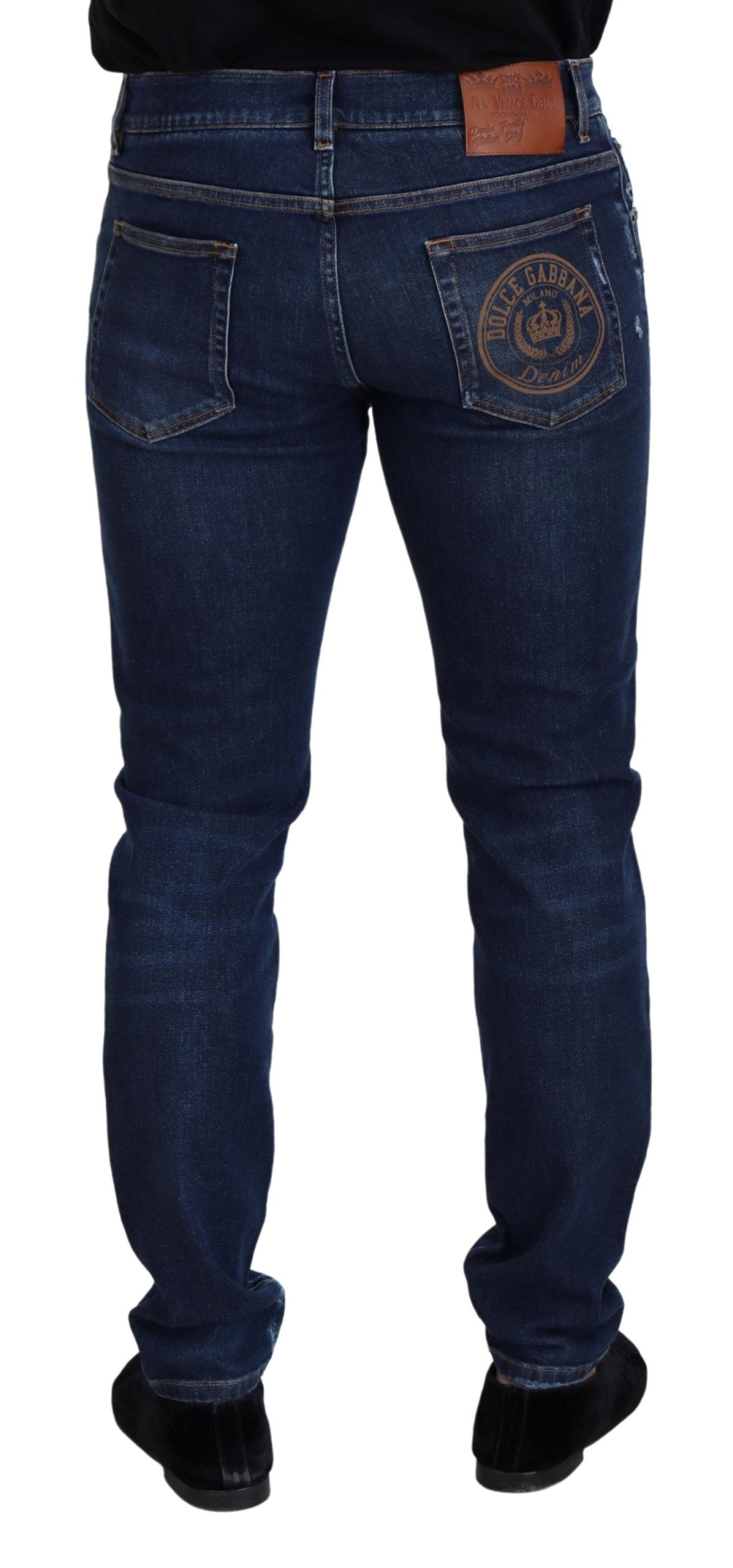 Dolce & Gabbana Chic Blue Washed Denim Pants