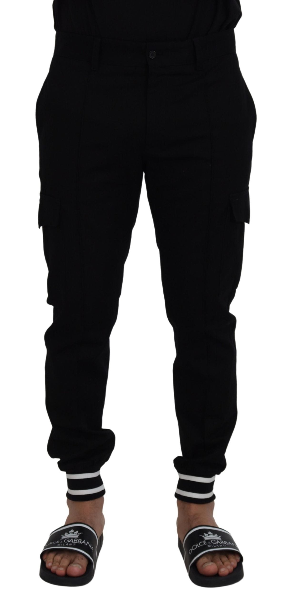 Dolce & Gabbana Sleek Black Jogger Pants - Italian Craftsmanship