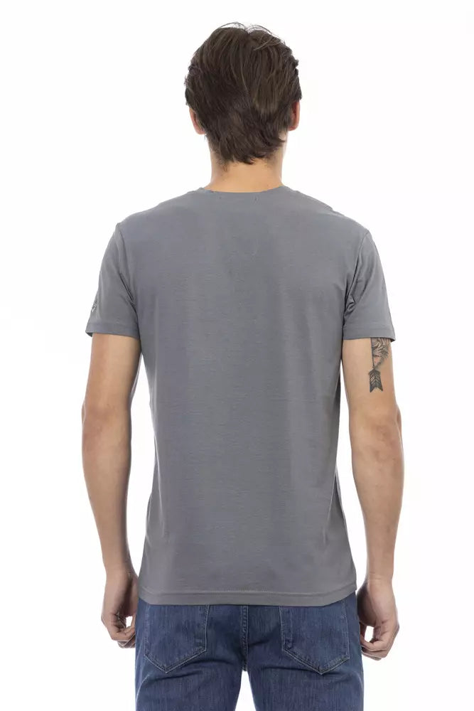 Trussardi Action Gray Cotton Men T-Shirt