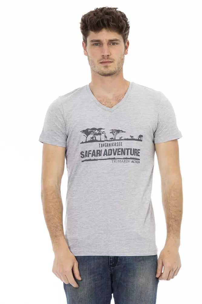 Trussardi Action Gray Cotton Men's T-Shirt