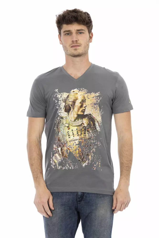 Trussardi Action Gray Cotton Men T-Shirt