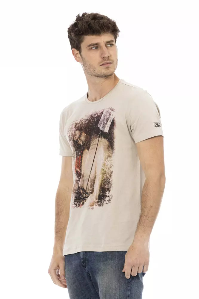 Trussardi Action Beige Cotton Men's T-Shirt