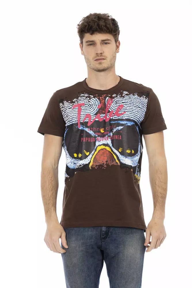 Trussardi Action "Brown Cotton Men T-Shirt"