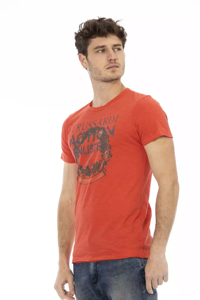 Trussardi Action "Red Cotton Men T-Shirt"