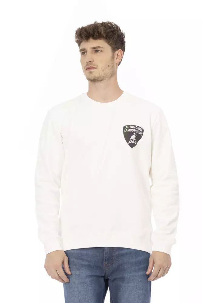 Automobili Lamborghini White Cotton Men Sweater