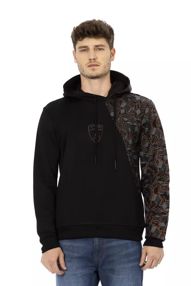 Automobili Lamborghini Black Cotton Men's Hooded Sweater