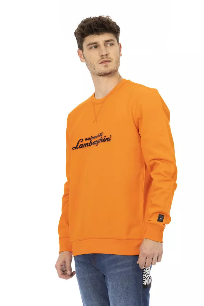 Automobili Lamborghini Orange Cotton Men's Sweater