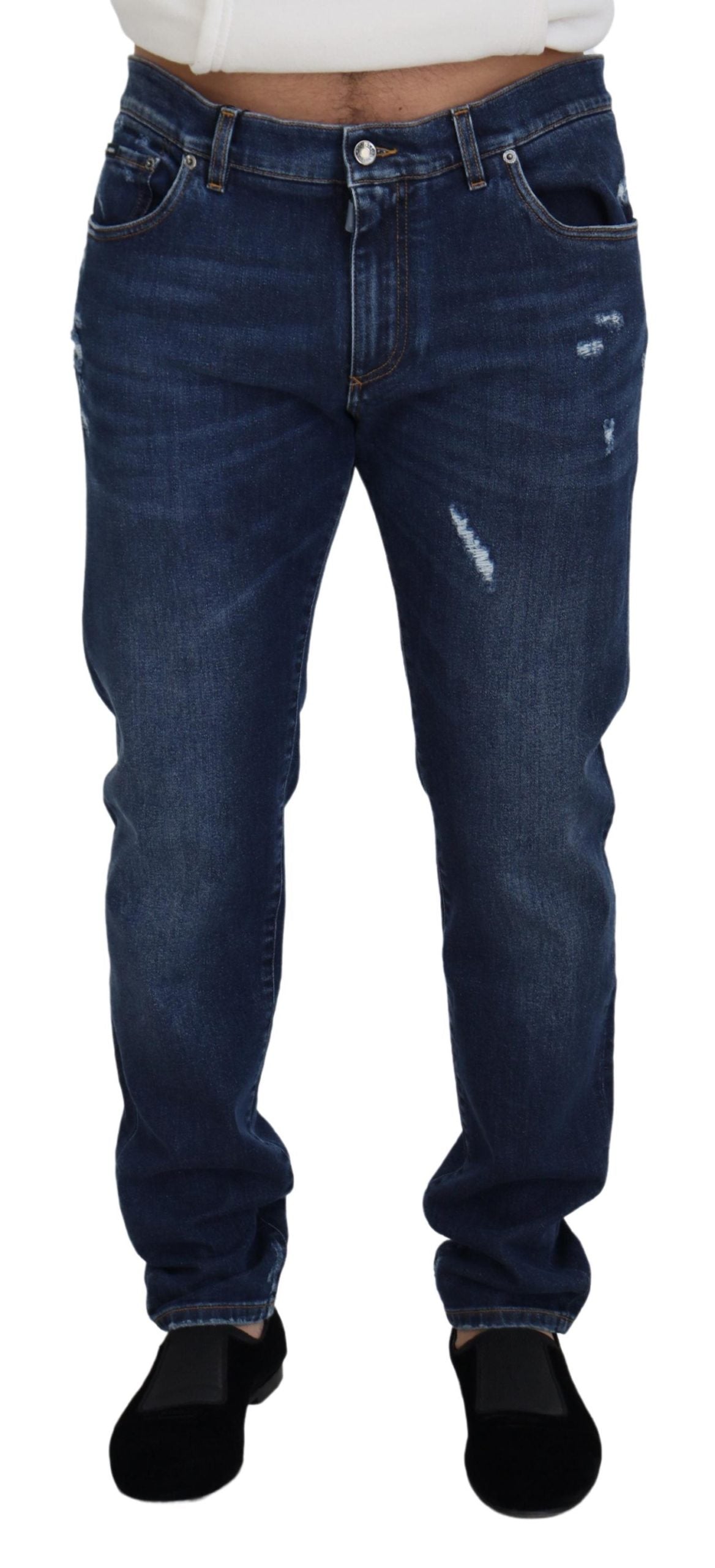 Dolce & Gabbana Opulent Blue Washed Denim Pants