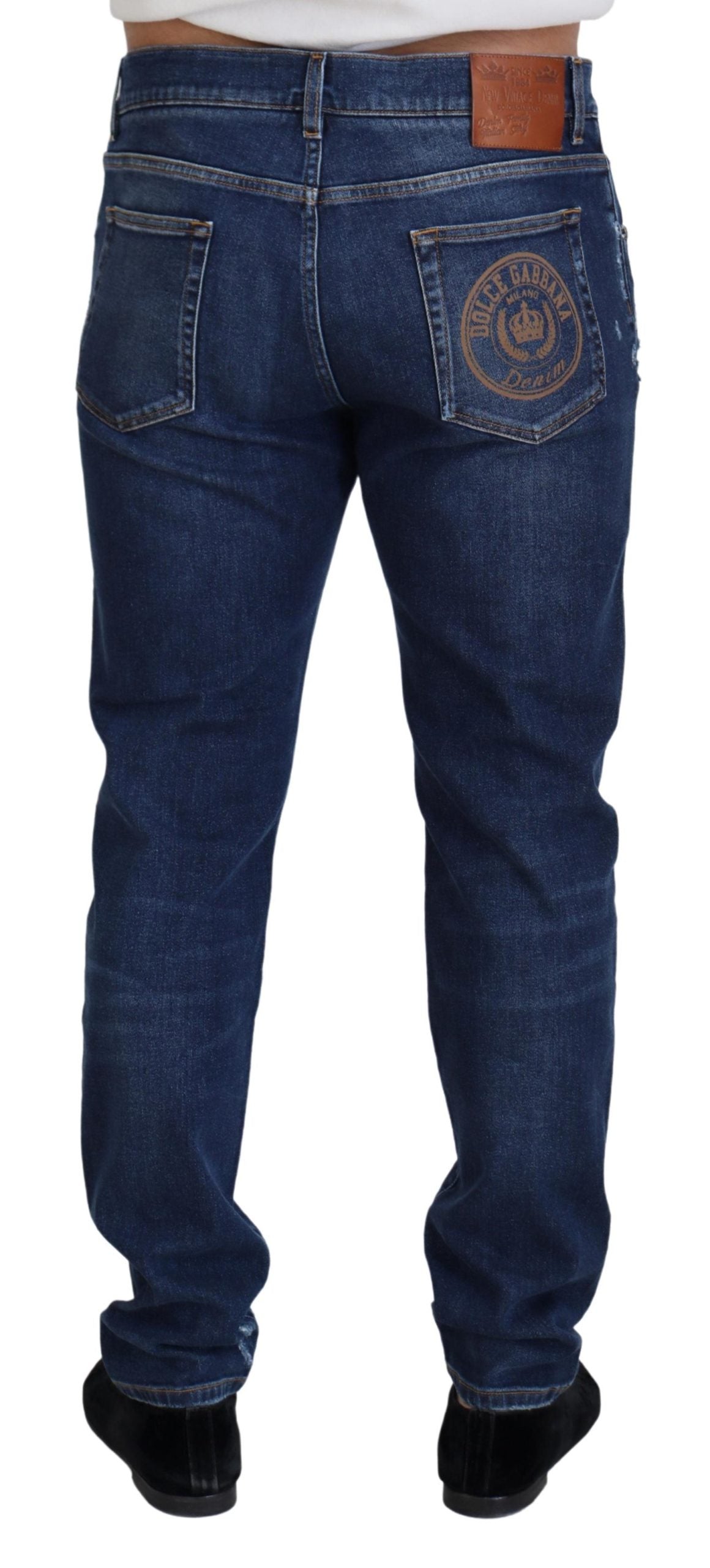 Dolce & Gabbana Opulent Blue Washed Denim Pants