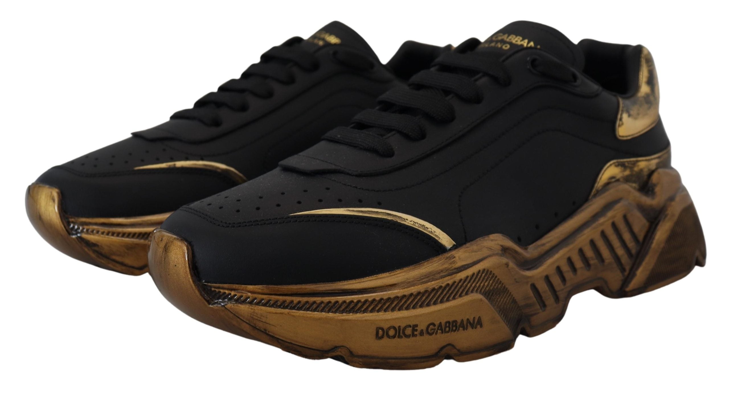 Dolce & Gabbana Daymaster Casual Sneakers in Black and Gold