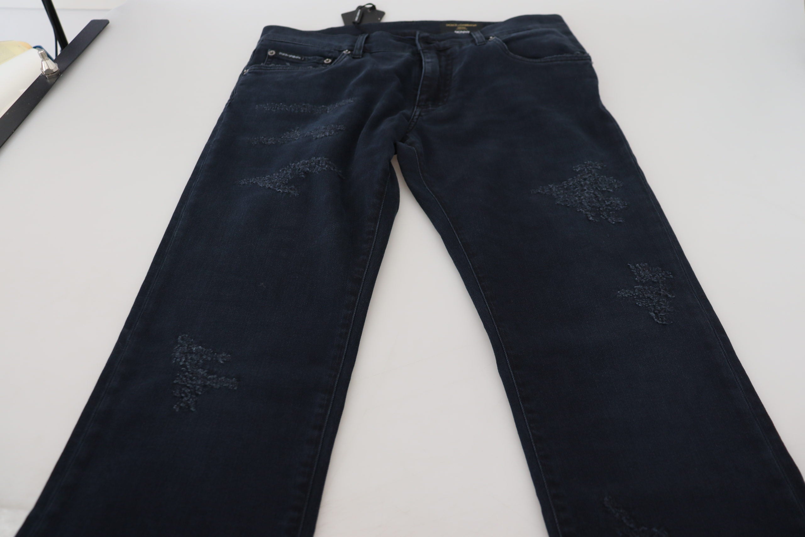 Dolce & Gabbana Chic Denim Blue Pants - Timeless Elegance