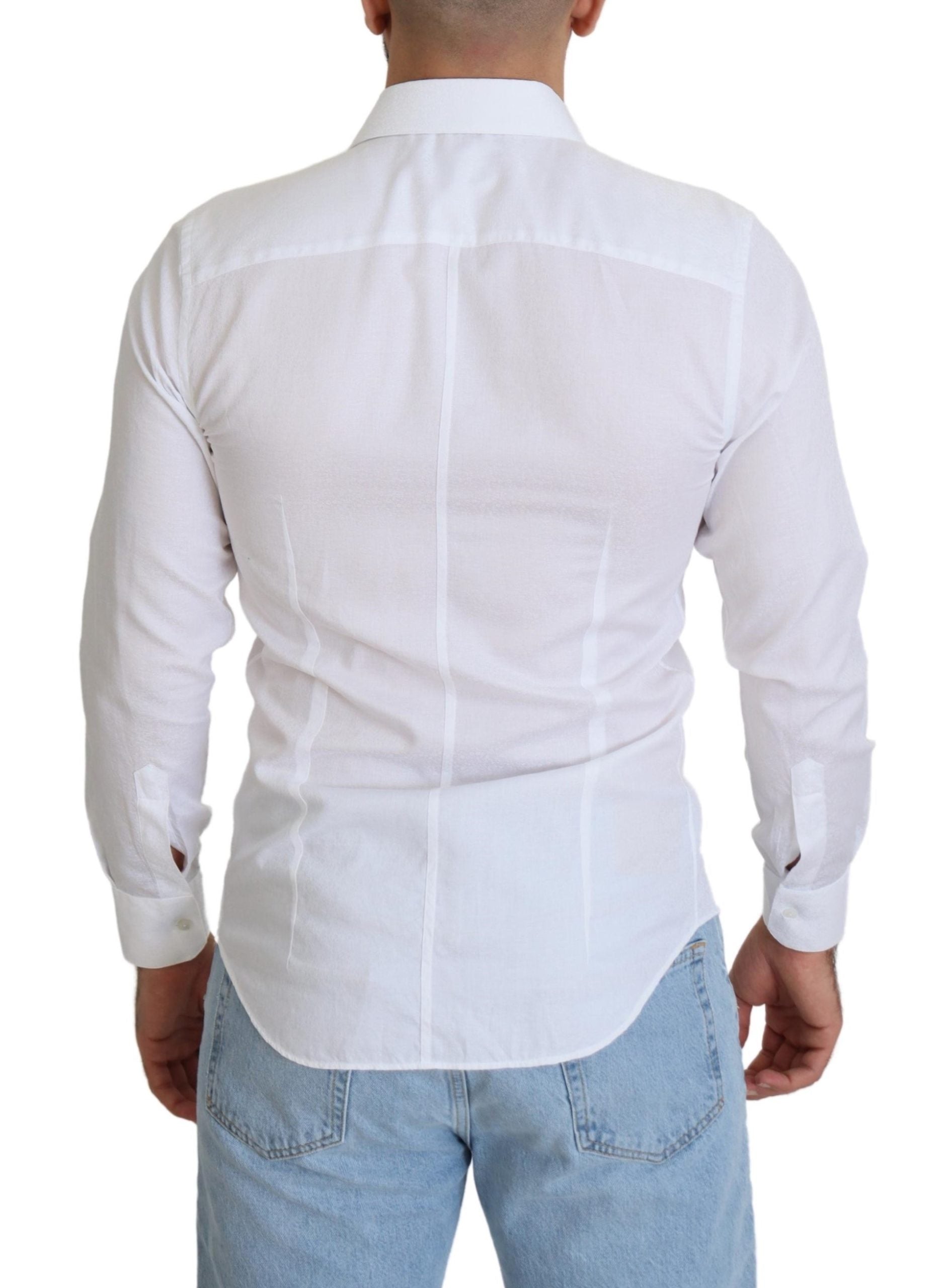 Dolce & Gabbana Elegant Slim Fit White Cotton Shirt