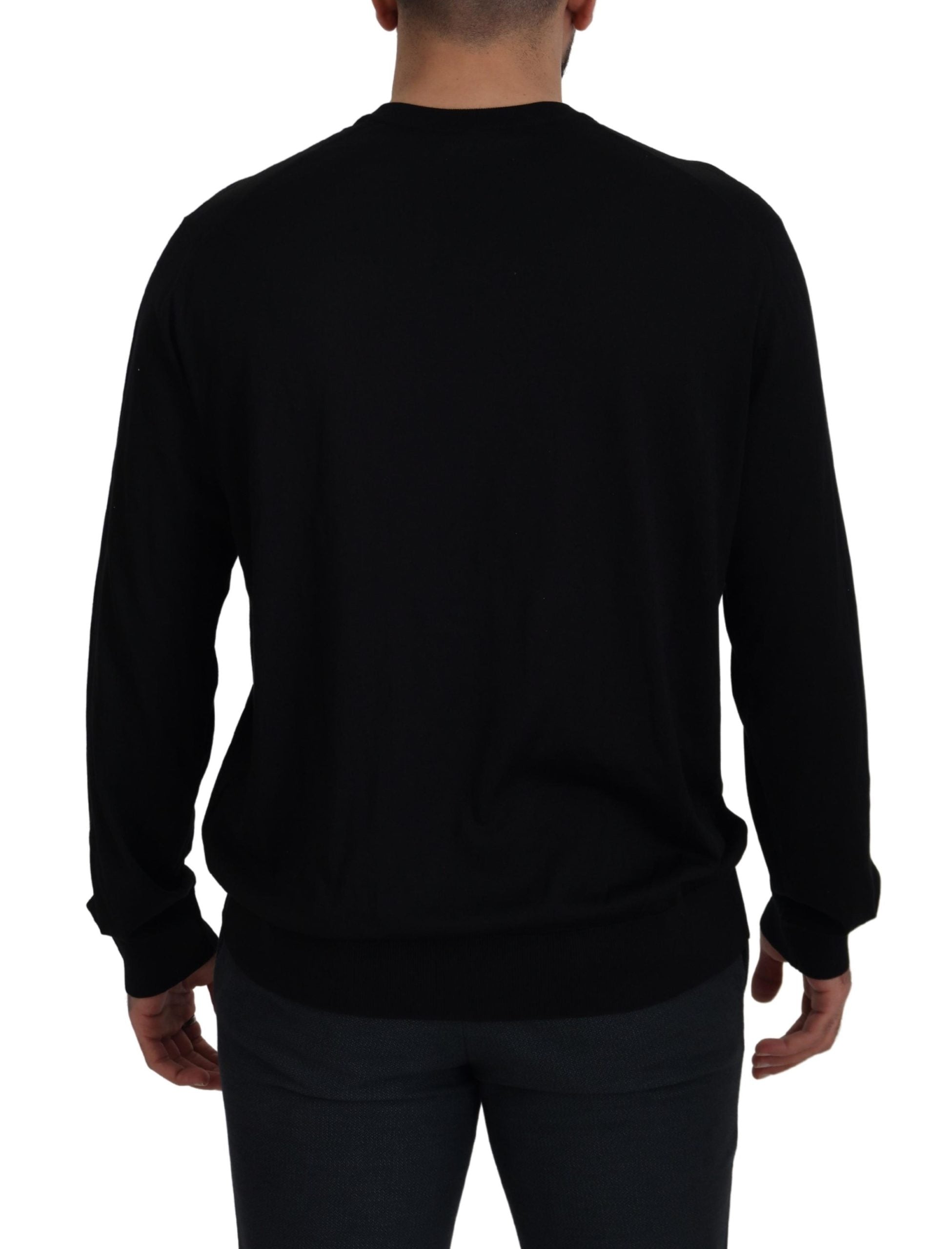 Dolce & Gabbana Elegant V-Neck Silk Pullover Sweater