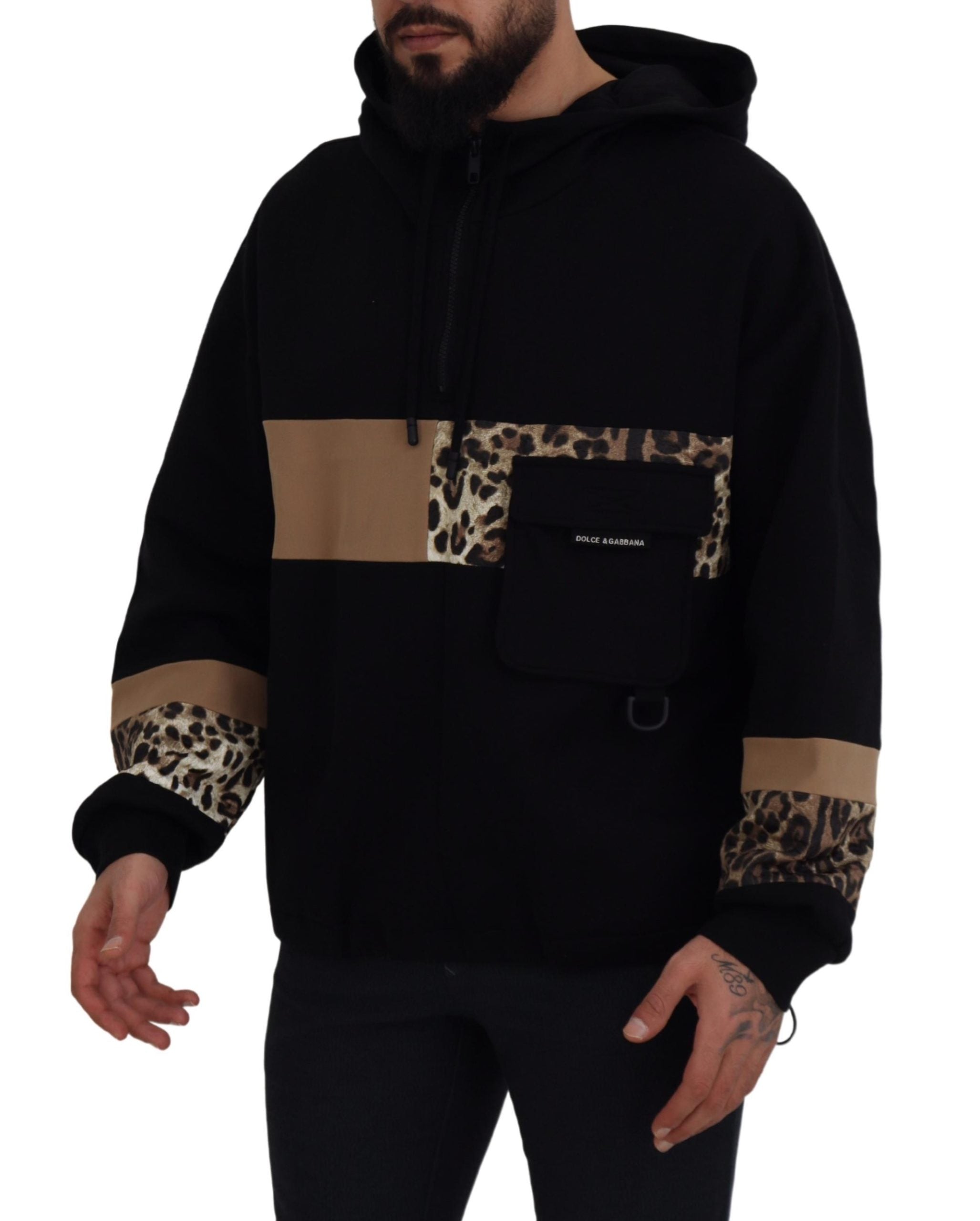 Dolce & Gabbana Elegant Hooded Black Pullover Sweater