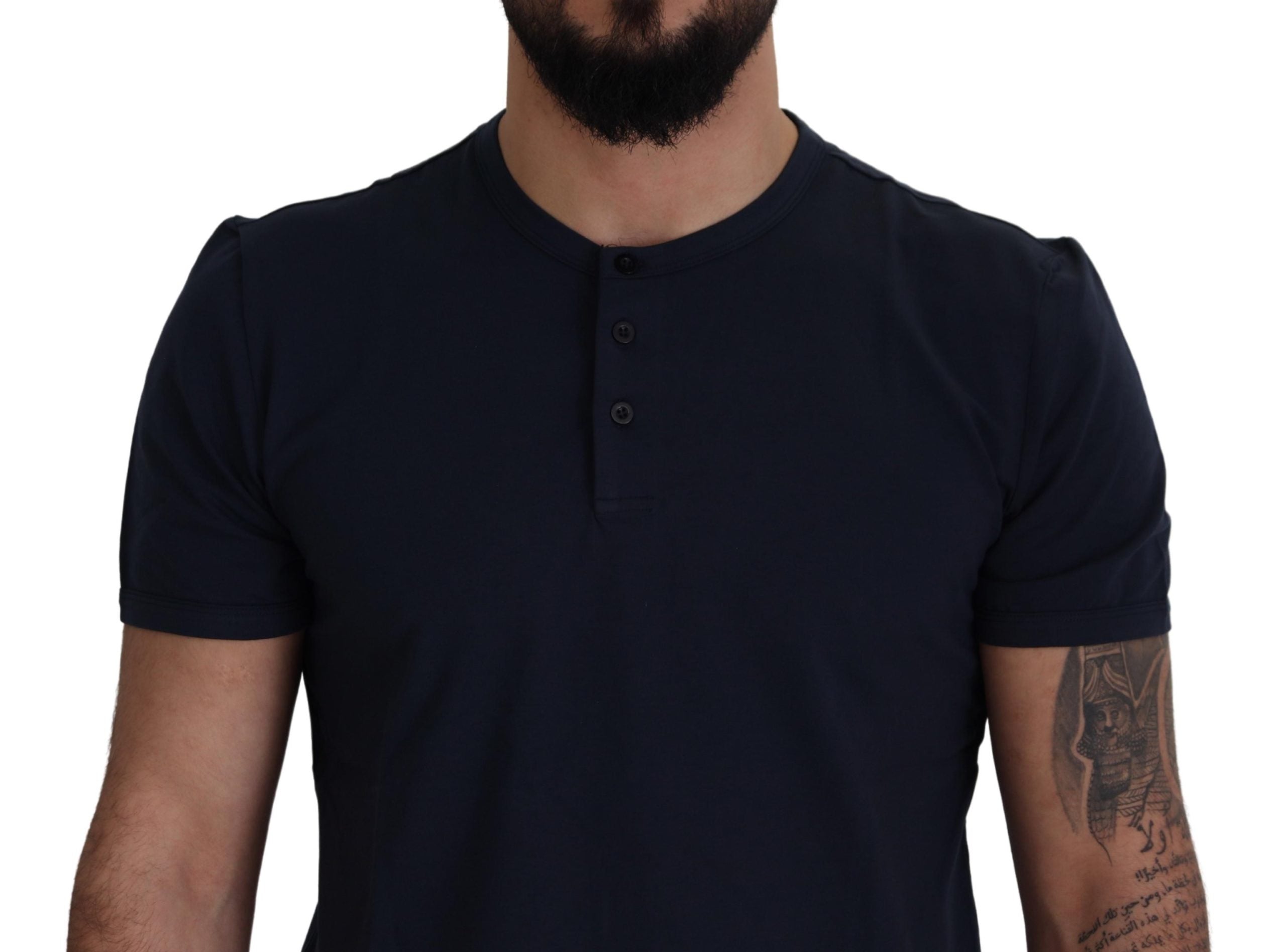 Dolce & Gabbana Elegant Silk-Blend Crewneck Tee in Blue