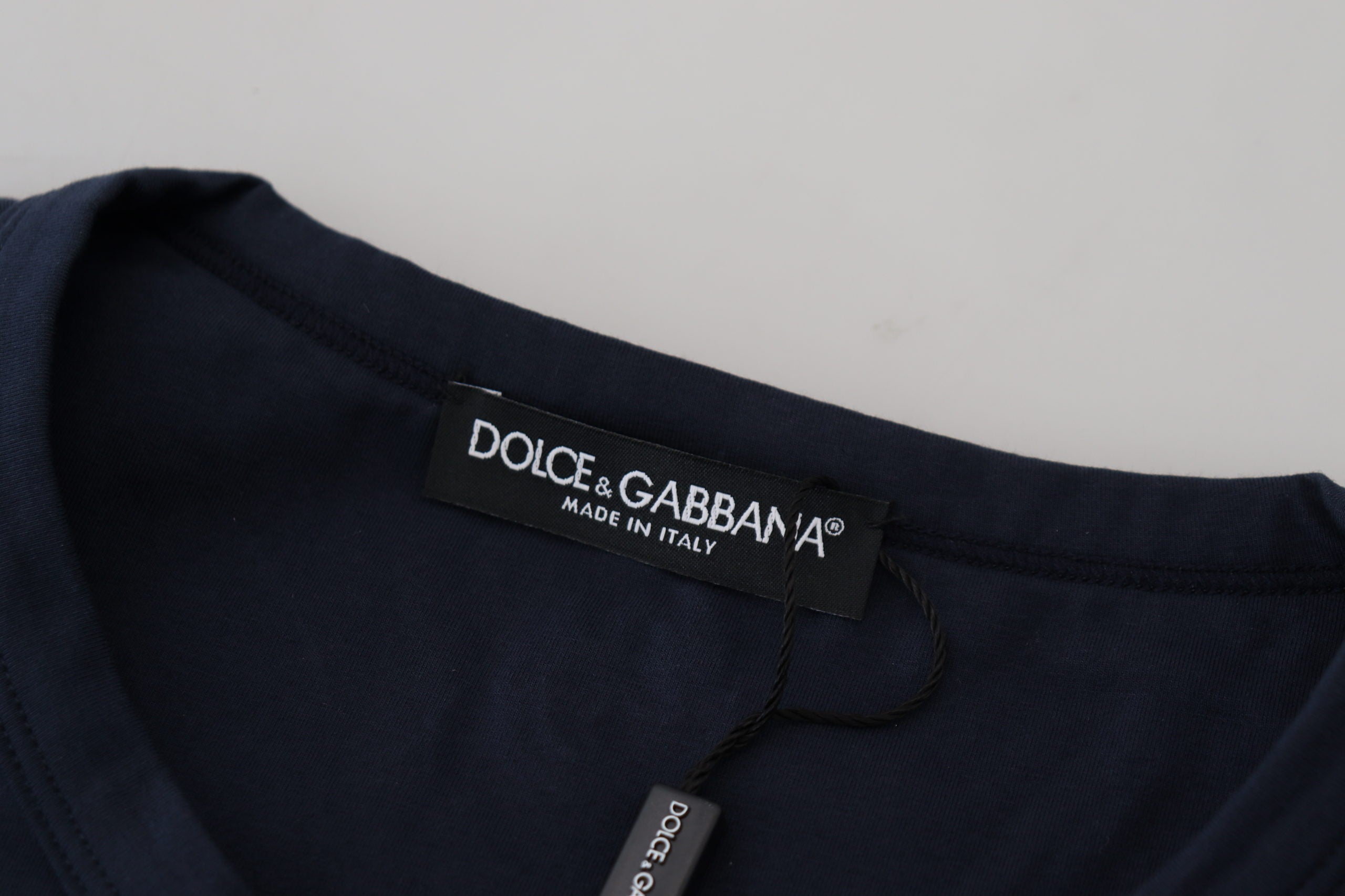 Dolce & Gabbana Elegant Silk-Blend Crewneck Tee in Blue