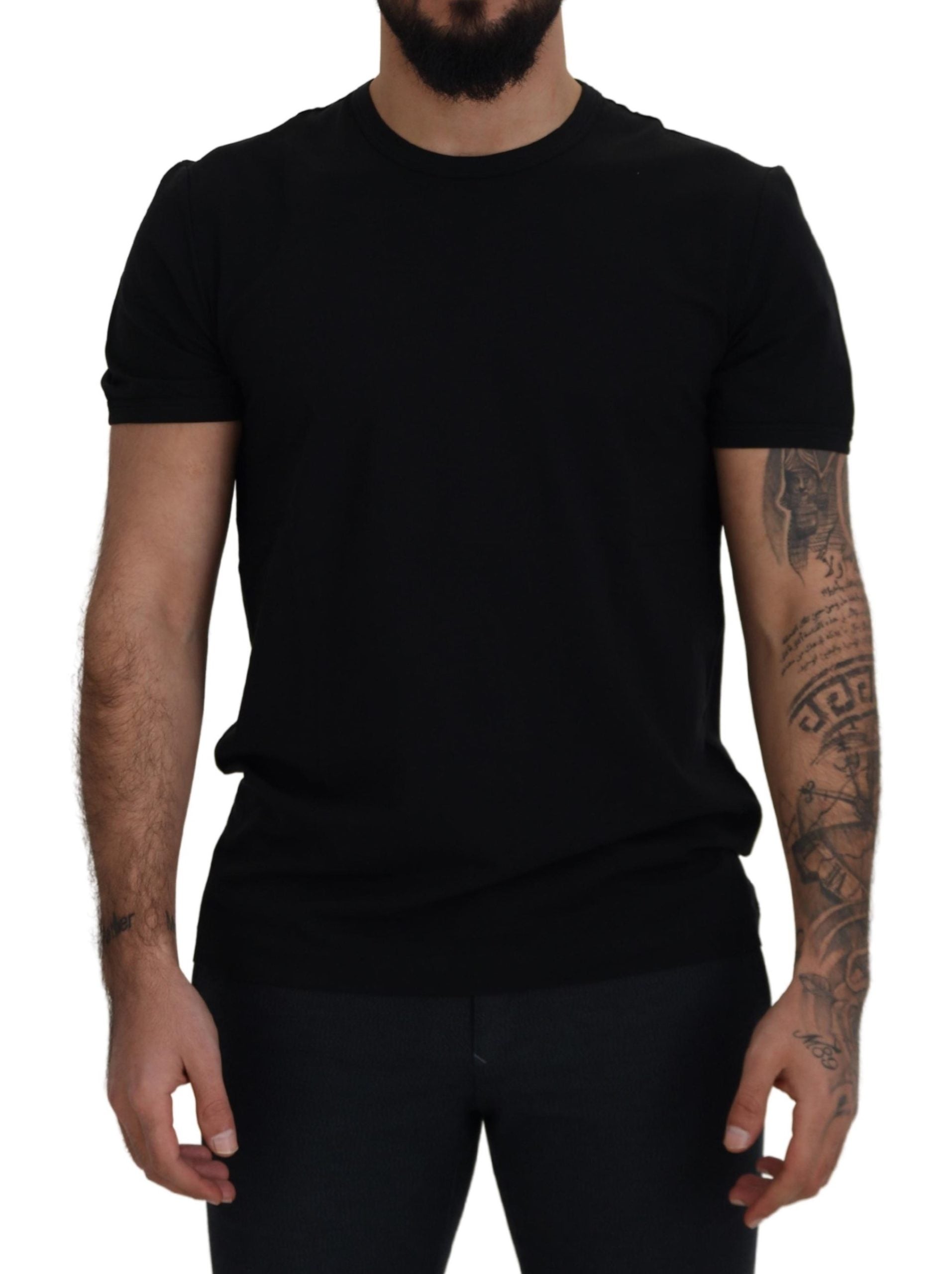 Dolce & Gabbana Elegant Black Crewneck Cotton T-Shirt