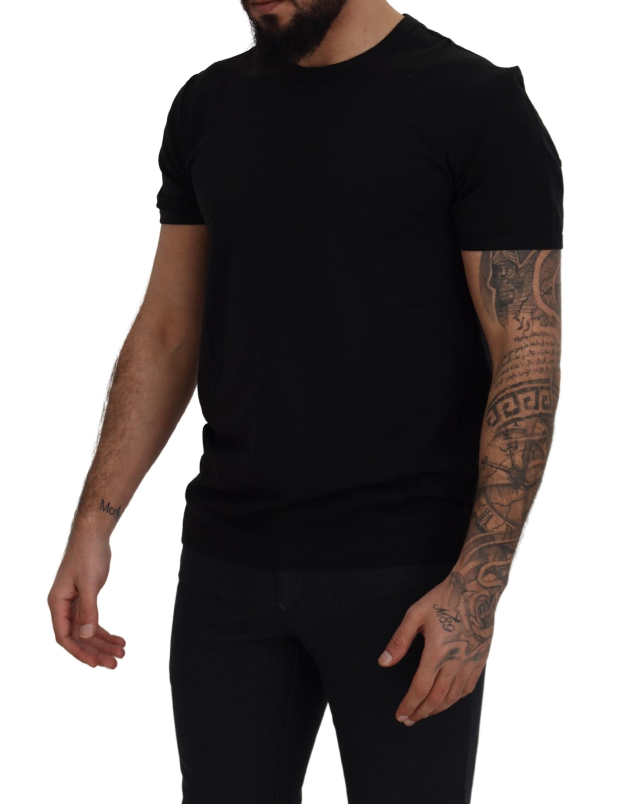 Dolce & Gabbana Elegant Black Crewneck Cotton T-Shirt