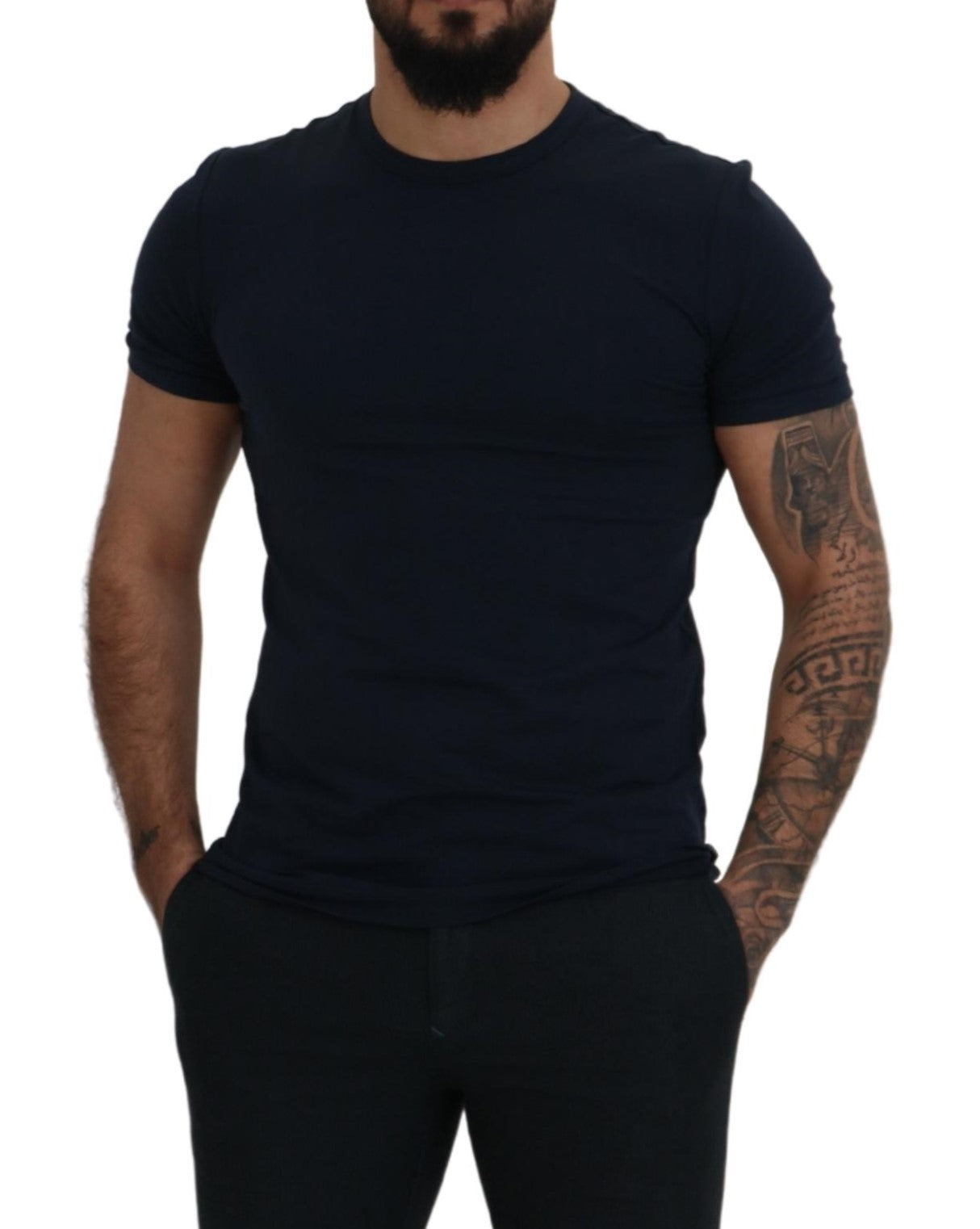 Dolce & Gabbana Elegant Crewneck Cotton Tee in Blue