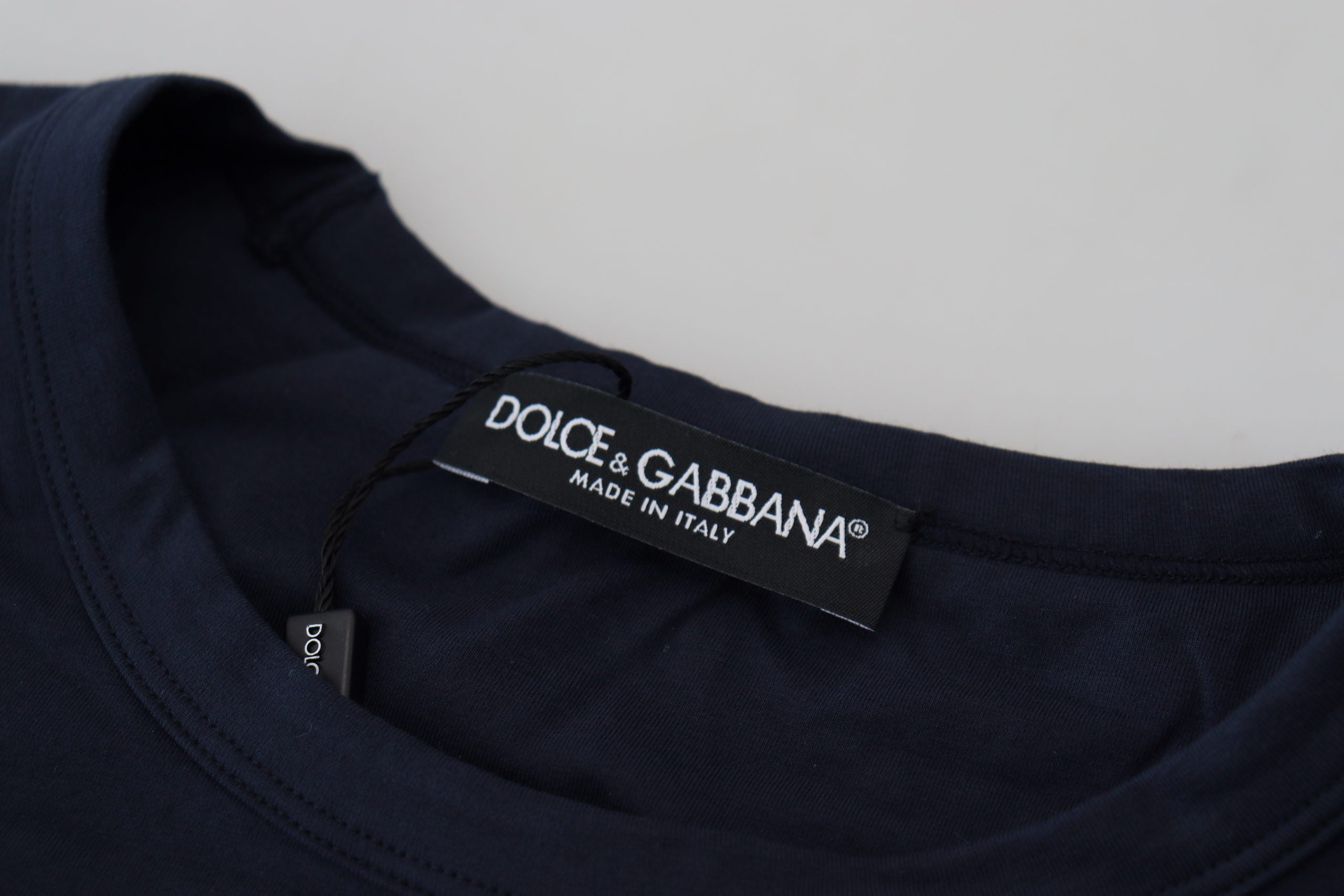 Dolce & Gabbana Elegant Crewneck Cotton Tee in Blue