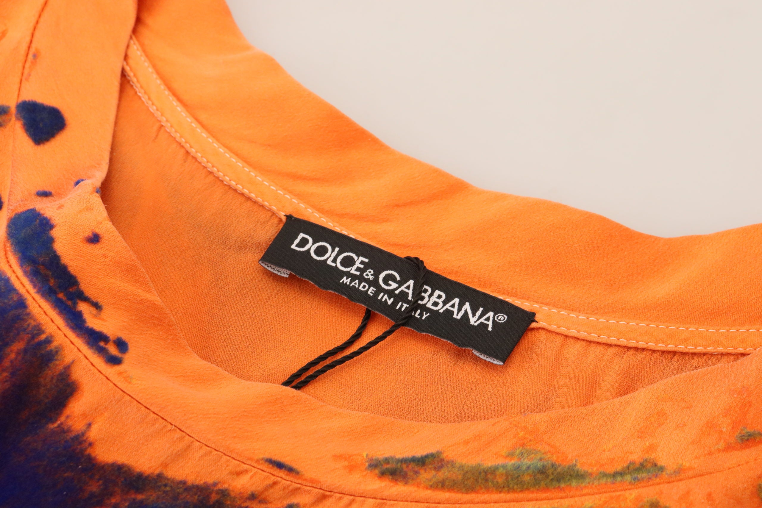 Dolce & Gabbana Elegant Orange Tie Dye Silk T-Shirt