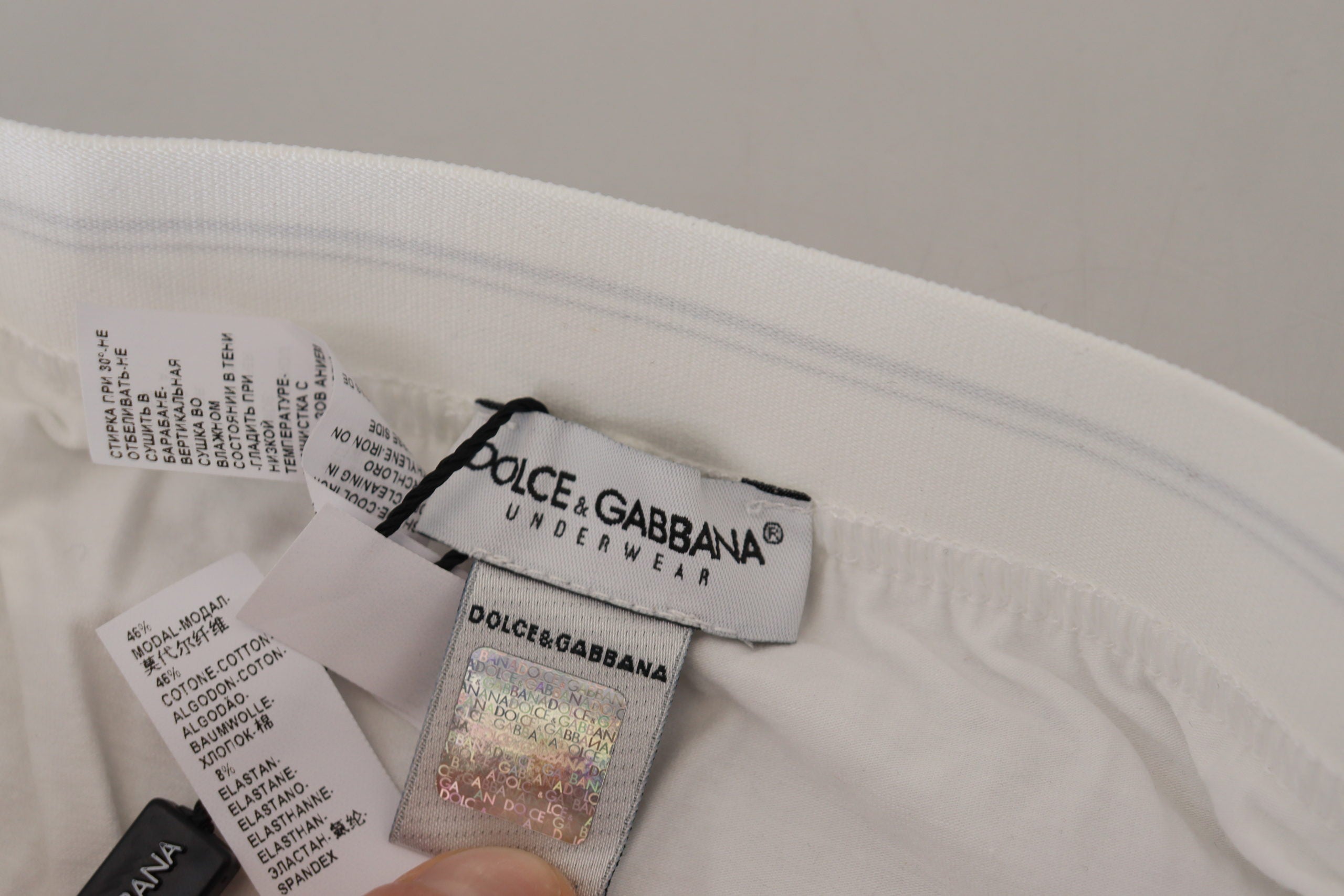 Dolce & Gabbana Elegant White Cotton Blend Boxer Shorts