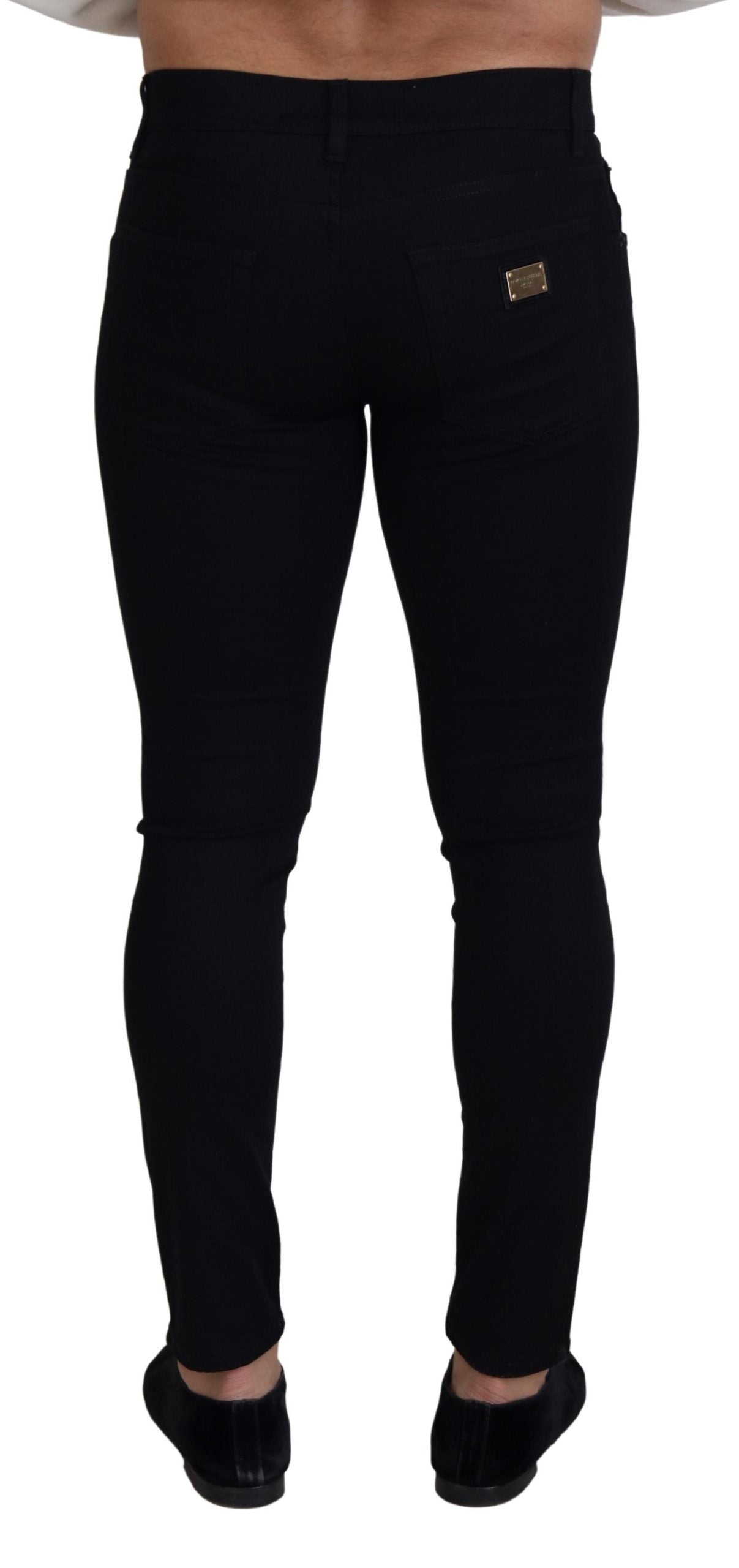 Dolce & Gabbana Chic Black Denim Pants - Form-Fitting Luxury