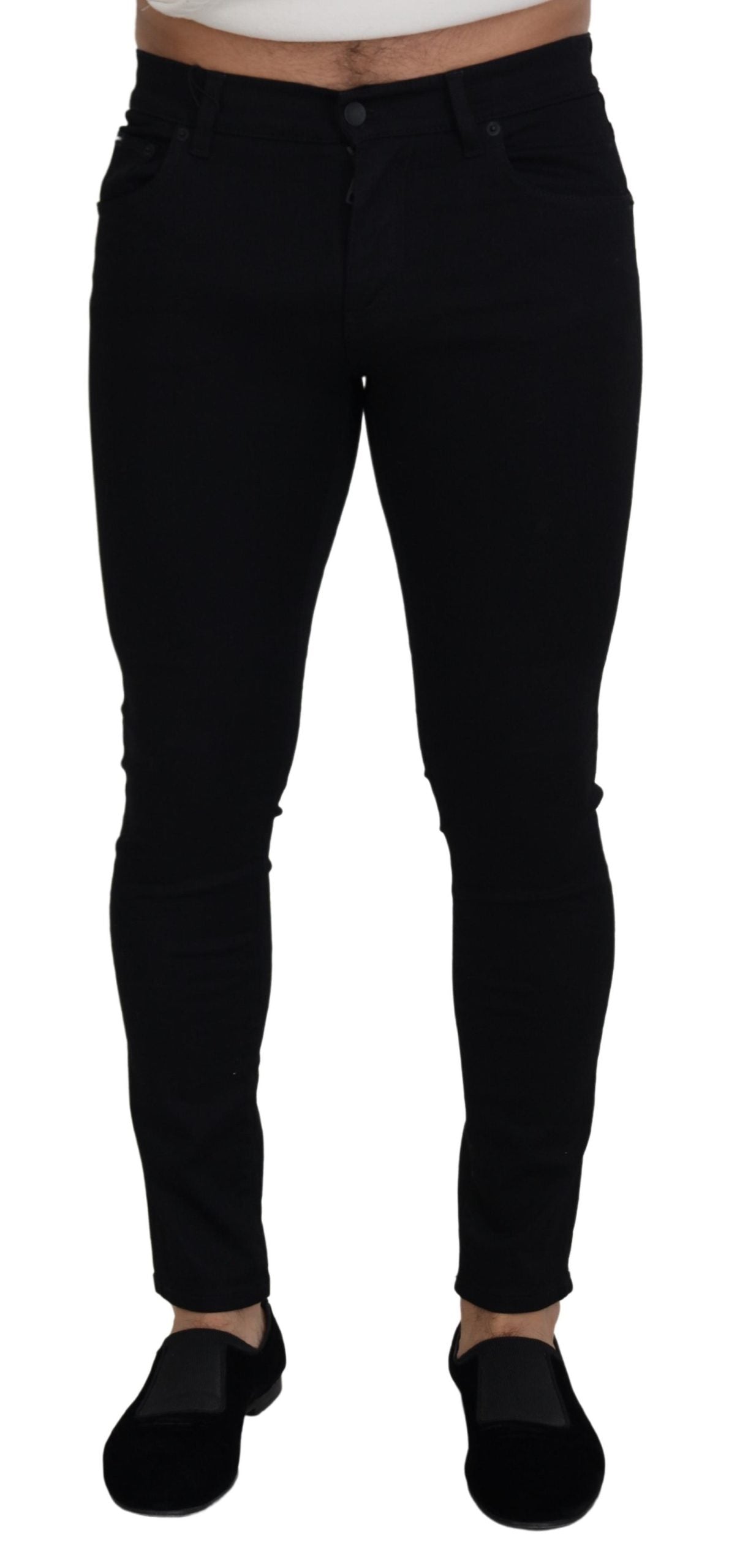 Dolce & Gabbana Chic Black Denim Pants - Form-Fitting Luxury